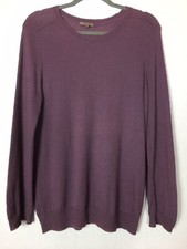 Jigsaw Jumper Purple Lightweight Gauzy Knit Roll Tab Cuff Medium Alpaca Blend