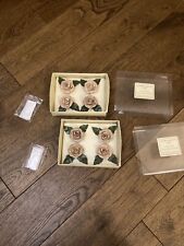 NEW Vintage Set Of 8 Laura Ashley Pink Rose Dining Table Name Place Card Holders