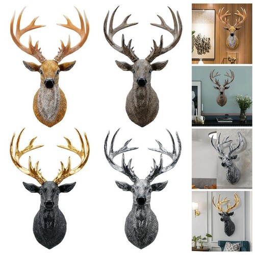 Faux deer head statue - head,