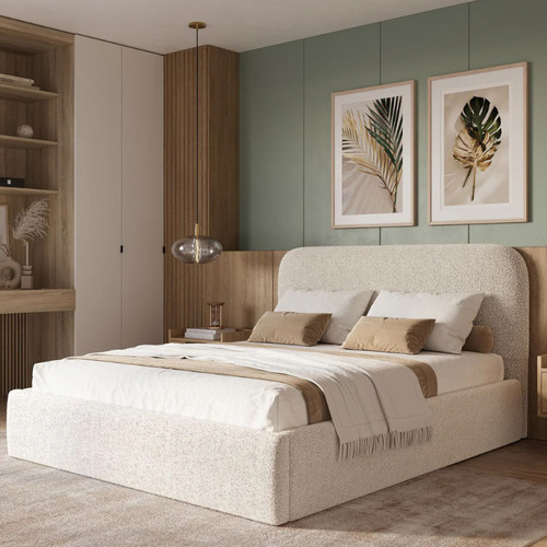 New teddy boucle bed frame - new,