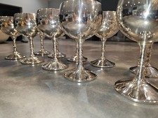 10 VINTAGE JONELLE SILVER PLATED WINE GOBLETS
