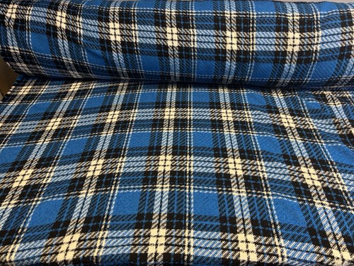 Metres blue tartan bouclé - 5,