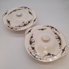 Vintage 1920s/1930s Alfred Meakin  Round Serving Dish x2 Floral Design (#H1/25)