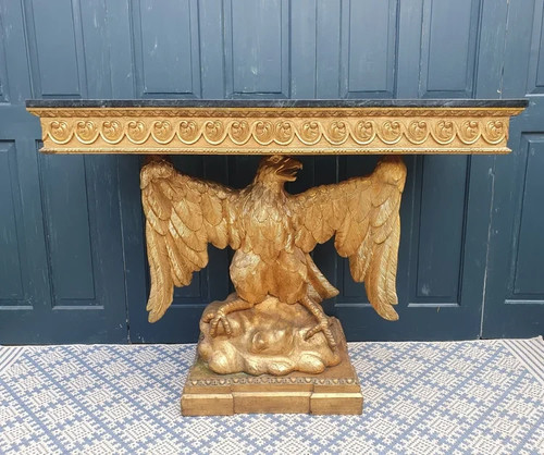 Antique gilt carved eagle - carved,