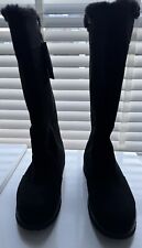 EMU AUSTRALIA ‘MOONTA’ BLACK MERINO WOOL LINED WATERPROOF BOOTS. SIZE 6 (39)