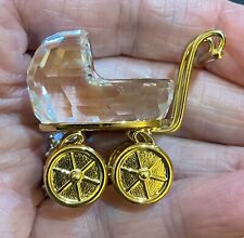 Swarovski Crystal Memories BABY CARRIAGE PRAM GOLD 172301  Retired.