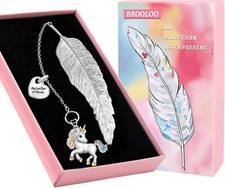 Bookmark Feather Metal Unicorn