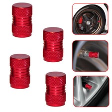 4× Red Aluminium Dust Caps