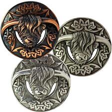 Plaid Brooch Fly Scottish Pewter Highland Cow Celtic Knot 3 Styles Made in UK