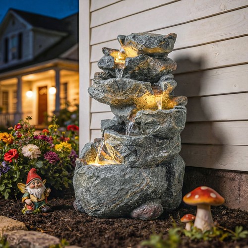 Outdoor water fountain with - outdoor,