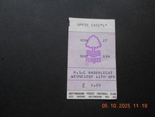 NOTTINGHAM FOREST v RSC ANDERLECHT UEFA CUP SEMI FINAL 1st LEG 11/4/1984