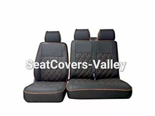 VW Transporter T5 T5.1 T6 T6.1 Front row (1+2) 3 Seater Leatherette Seat Covers