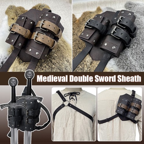 Double sword shoulder medieval - double,