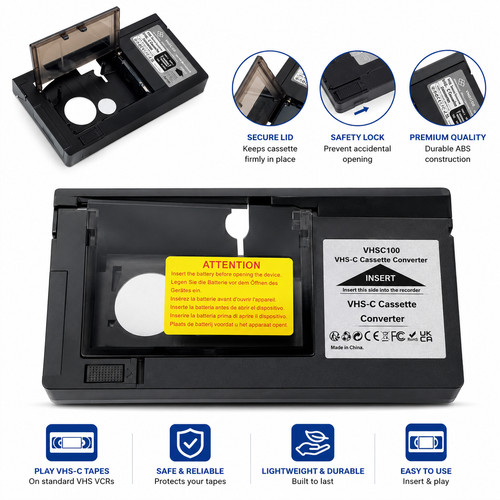 Vhs vcr cassette adapter - vhs, vhs-c