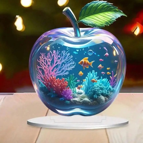 Crystal apple figurine - apple, glass