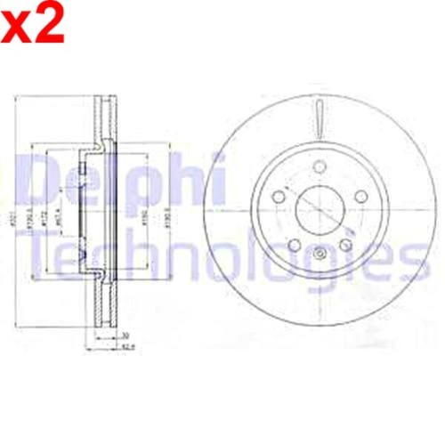 Brake disc delphi - brake, opel