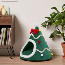 Christmas Tree Pet Dog Cat Bed Cave House Snug Cozy Felt Cats Kitten Igloo Bed