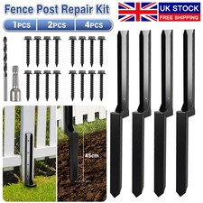 1-4PCS Heavy Duty Fence Post Anchor Repair Kit Support Stakes Steel Ground Spike