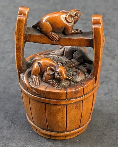Japanese netsuke rat mice - japanese,