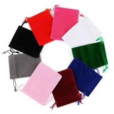 Colourful Velvet Jewellery Packing Velvet Drawstring Pouches Gift Bags 9x12cms