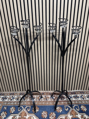 Pair black metal floor - pair,