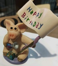 Piggin'  Happy Birthday (white flag) by David Corbridge 2005 VGC  No Box 