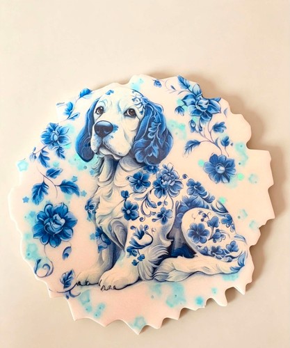 Resin dog coaster beautiful - coaster,