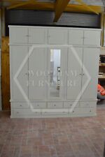 HANDMADE AYLESBURY 5 DOOR 8 DRAWER WARDROBE WITH TOPBOX IN IVORY(NOT FLATPACKED)