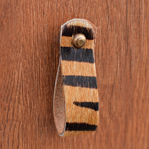 Tiger print leather drawer - tiger,