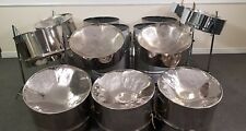 Full Set Of *CHROMED* Steel Pan Drums, stands, and sticks 