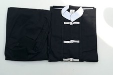 kung fu suits Traditional Black  with white toggles collar & cuff   100% cotton