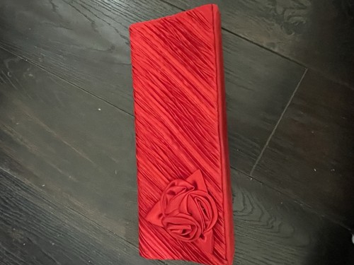 Red satin clutch - clutch, unbranded