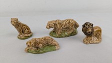 Wade Whimsies Big Cat Bundle Lion Tiger & Leopard 4x Cute Mini Ceramic Animals