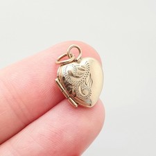 Vintage Solid 9k 375 Gold Heart Locket All 9ct 9 Carat Small Necklace Cute