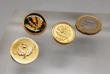 3 Vintage Gilt Metal & Enamel