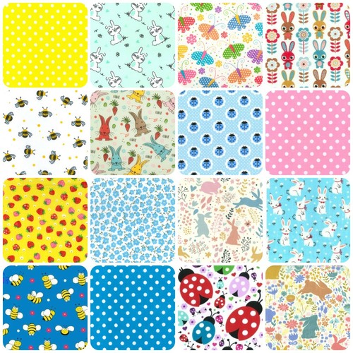 Easter poly cotton fabric half - easter,