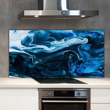 Kitchen Splashback Toughened Glass 140x70 Creative abstract hand painted