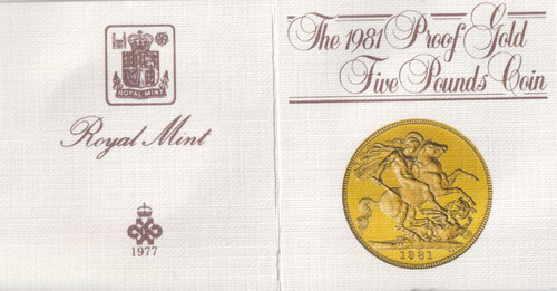 The 1981 proof gold five - proof,