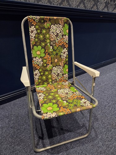Vintage floral folding chair - vintage,