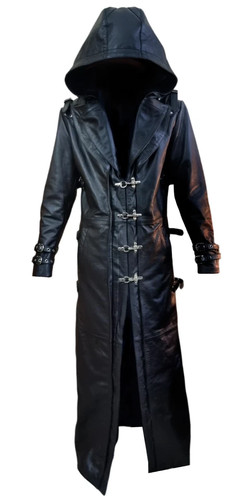 Mens black real - black, leather