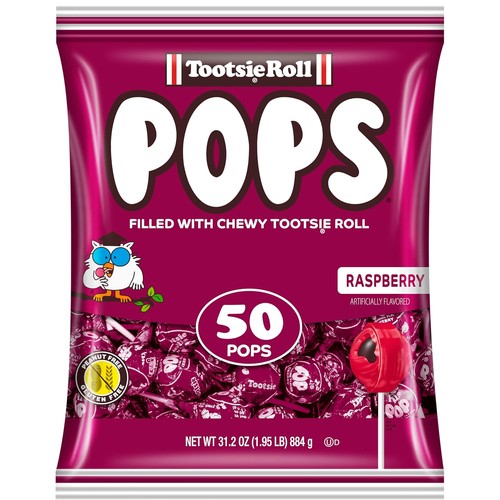 Raspberry tootsie pops single - raspberry,