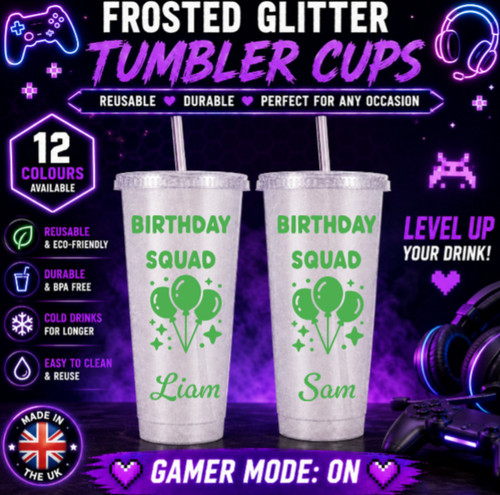 Personalised glitter reusable - glitter,