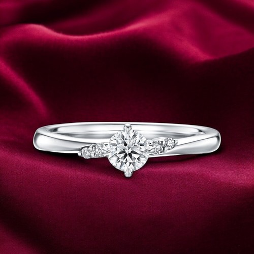 Round cut platinum diamond - round,