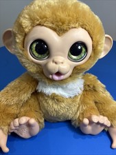fur real interactive monkey, sounds, giggly monkey plush sucks thumb toy