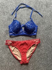 New Look Red And Blue Crochet