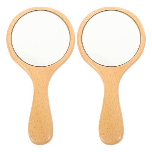 Khaki wood compact - compact, mirror
