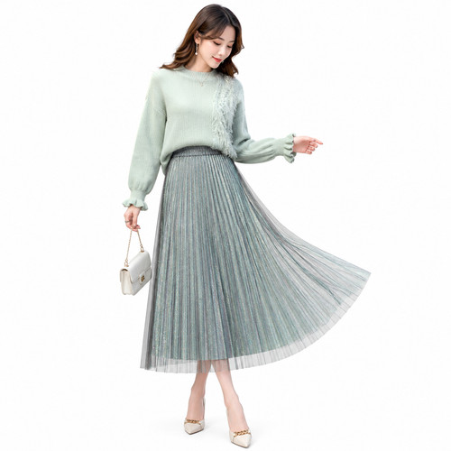Women high waist ruffle mesh - high,