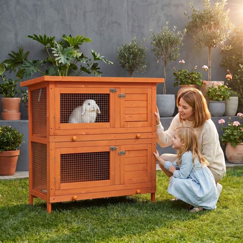 Rabbit hutch wooden - hutch,, guinea