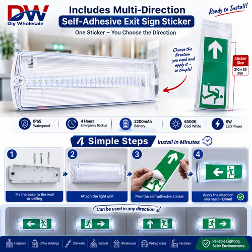 Ip65 led emergency - ip65, exit
