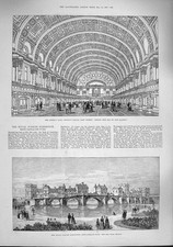 Original Old Antique Print